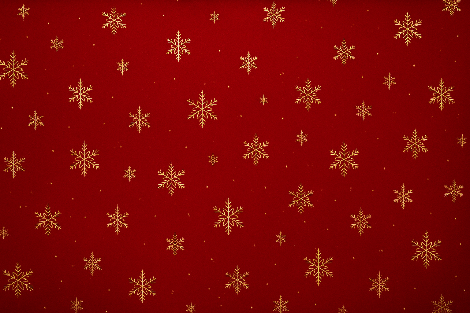 Weihnachtlich roter Hintergrund mit goldenen kleinen Flocken